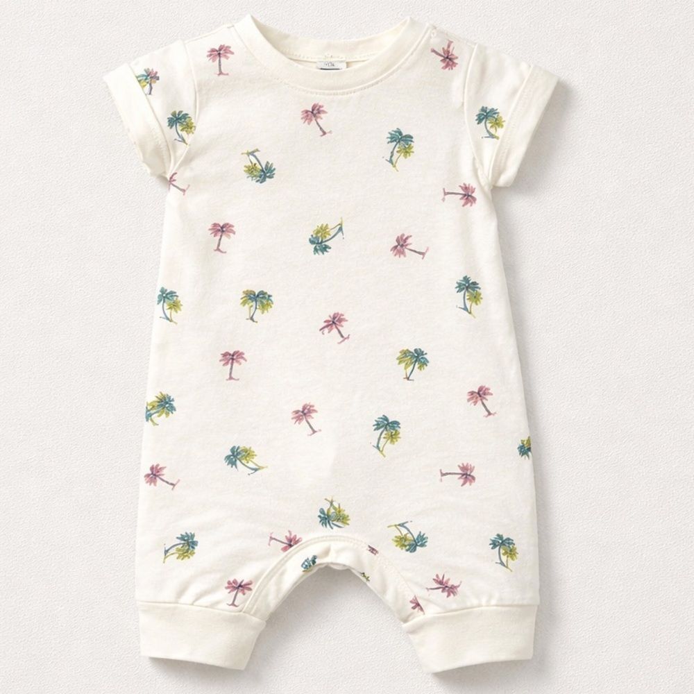 Grayson Mini cotton shortie romper with palm tree print New with tags